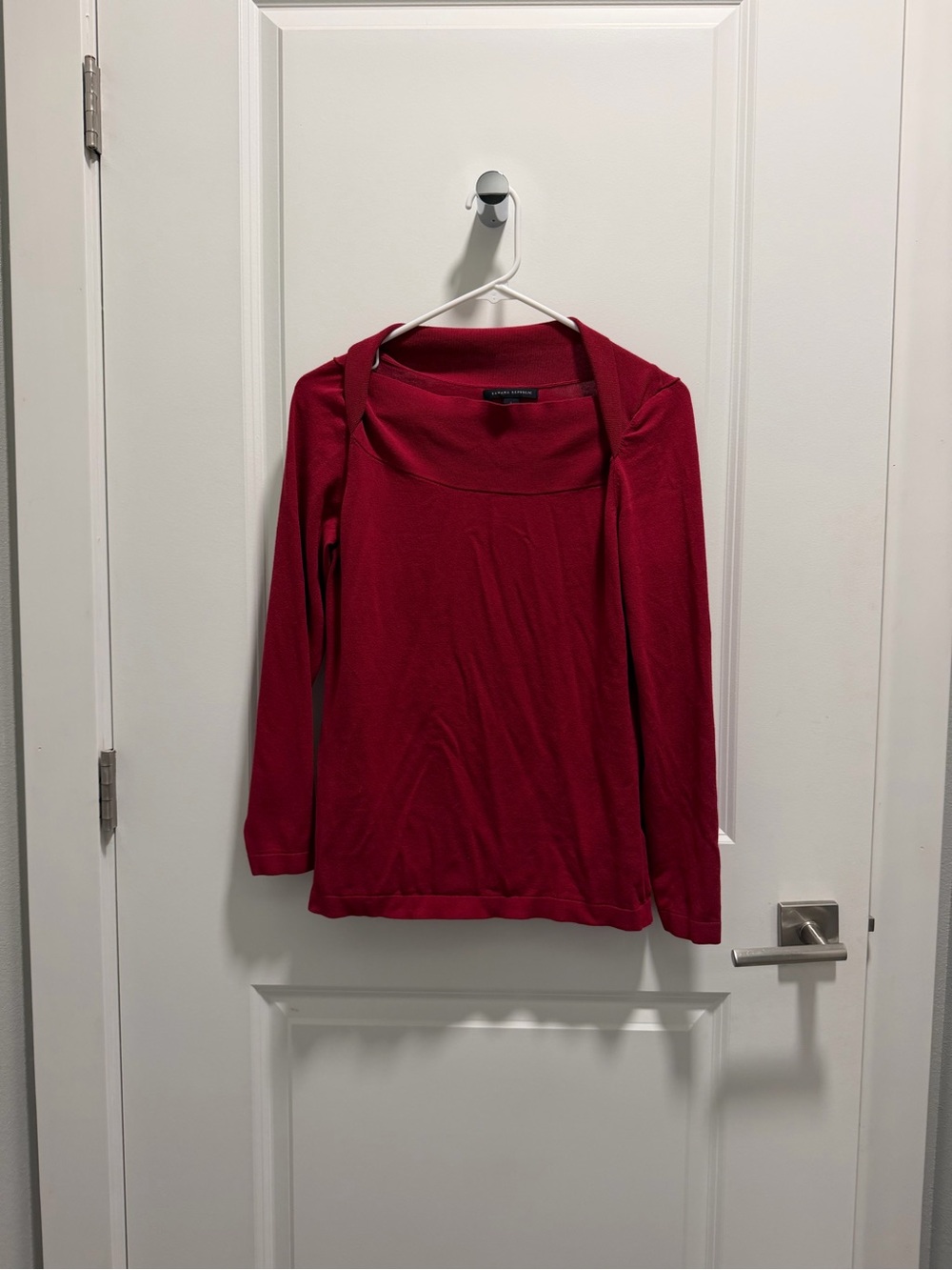 Banana Republic Women's Crimson Long-Sleeve Square Neck Top